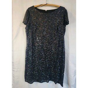 Worthington Women's Dress Sequin Cocktail Flutter Sleeve Size XL